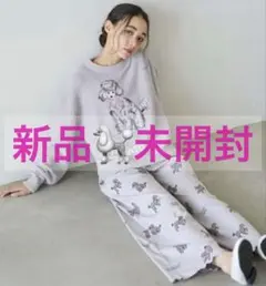 プードルジャガードプルオーバー プードル柄ロングパンツ 上下セット