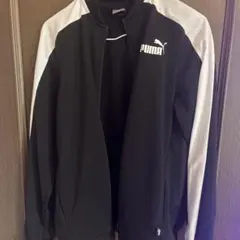 PUMA ジップアップジャケット ブラック/ホワイト 160