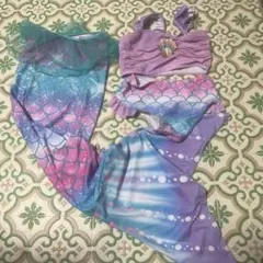 SHEIN 人魚の鱗模様 セパレート水着 7Y