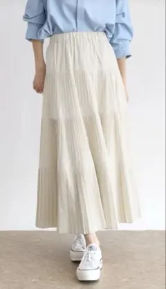 CLOVE デザインプリーツスカート アイボリー