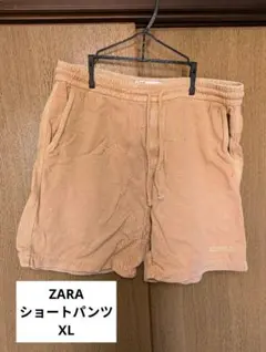 ZARA メンズ ショートパンツ オレンジ XL コットン リネン デニム