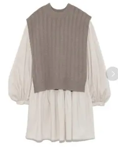 snidel ケーブルニットベストチュニック