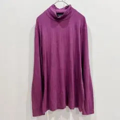 訳あり★モックネック長袖Tシャツ 【M】 ワインレッド 綿 モード系のサムネイル