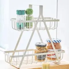 スリーコインズ　キッチンバスケット2段　調味料ラック　未使用のサムネイル