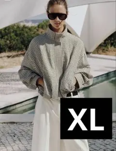 ZARA チェック柄ボンバージャケット XL 新品未使用 ギンガムチェックのサムネイル