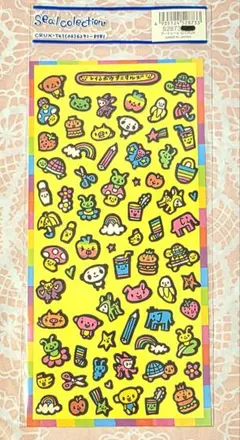 カラフルなアートシール1点♥️平成レトロ♥️動物、食べ物、花、文房具など