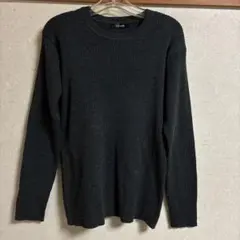 新品未使用！リブ編みニットセーター M・Lサイズ メンズ ダークグレー