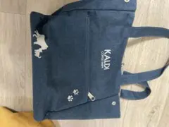 KALDI COFFEE FARM トートバッグ 猫柄 ネイビー カルディ ねこ
