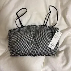 GU WOMEN 2WAYバンドゥ ギンガムチェック09 BLACK L