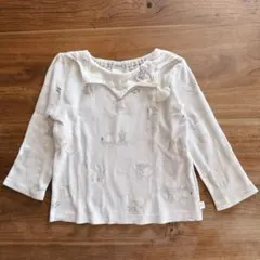 Cottoli コトリ バースデイ ダンボ 刺繍襟付き リブ長袖Tシャツ