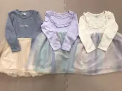 子供服　100サイズ　長袖フリフリワンピース3点セット　※タバコ・ペットなし