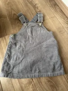 プティマイン　グレー コーデュロイ サロペット