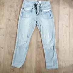 ☆and it_☆ ヴィンテージ加工☆コットンレース付サルエルデニムパンツ☆のサムネイル