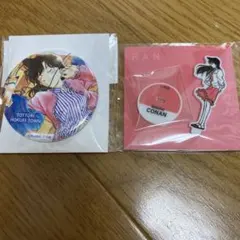 【鳥取県北栄町限定】コナン探偵社ミニアクリルスタンド北栄町観光協会缶バッジ毛利蘭