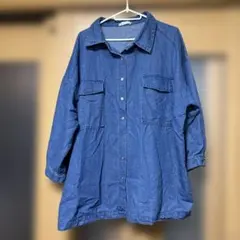 デニム風シャツ　サイズM