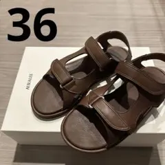 新品　SOFT LEATHER DOUBLE STRAP SANDALS 23のサムネイル