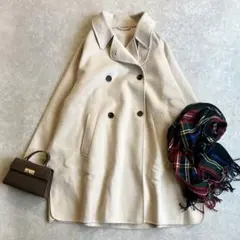 美品✳︎ビューティー&ユース 23FW リバーポンチョコート オフホワイト M