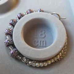 No.5-1　紫色模様のビーズブレスレット