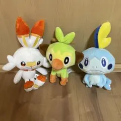 포켓몬 センターぬいぐるみ サルノリ ヒバニー メッソン 3体セット ガラル