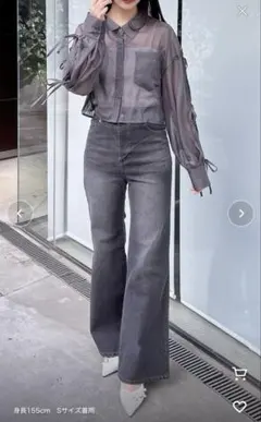INGNI フレアデニムパンツ グレーのサムネイル