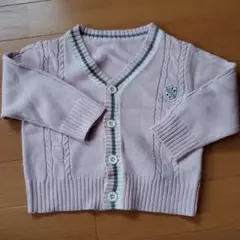 ピンク ケーブル編み カーディガン