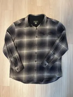 エディーバウアー 黒 オンブレシャツ 美品 チェック柄 アメカジ 古着 Lサイズ