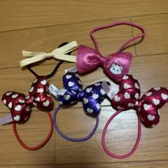 ハートリボンヘアアクセサリー5個セット