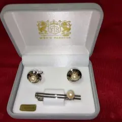 パールのカフスボタン ネクタイピン セット