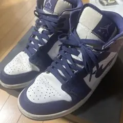 エアジョーダン ハイカットスニーカー 白/紫