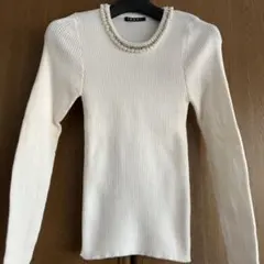 INGNI ホワイトリブ編み長袖セーター　未使用
