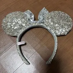 シルバー スパンコール ミッキー型カチューシャ
