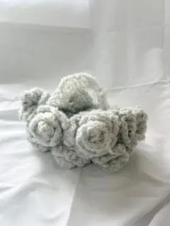 編み物 バラ　バッグ　ハンドバッグ ハンドメイド