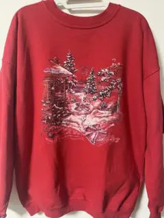 NORTHERN REFLECTIONS 赤 スウェットシャツ クリスマス 犬