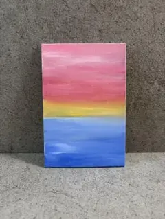 癒やしの絵画ヒーリング風水＊空鏡　太陽　光風青黄紫　静寂安定　やる気浄化円満金運 癒やしの絵画ヒーリング風水＊空鏡 太陽 光風青黄紫 静寂安定 やる気