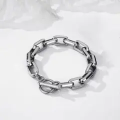 新品 OTバックル ブレスレット チタン鋼 23cm 韓国 ストリート シルバーのサムネイル