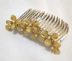 ヘアアクセサリー　コーム　花