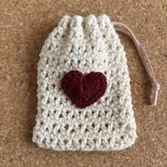 かぎ編み　ミニ巾着　ハンドメイド