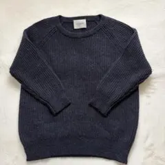 VONDEL フォンデル アルパカ混 リブニット ネイビー Sサイズ