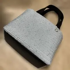 帆布使いトートバッグ×春~バージョン×キラキラパステルブルー(水色)