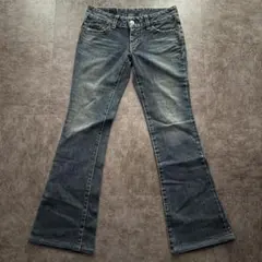 良品 マウジー フレアデニム 日本製 アメカジ y2k 27 大きめ 美脚 加工