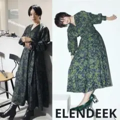 ELENDEEK ワンピース グリーン 辺見えみりコラボワンピース
