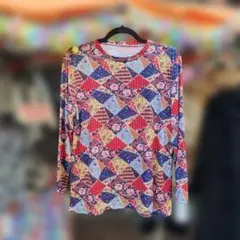 新品さらにOFF♥M〜L 花柄 長袖トップス ストレッチ カットソー