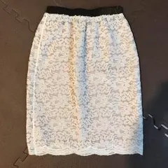 【新品未使用】白 レース スカート ローズバッド