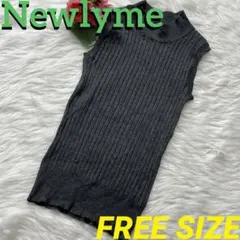 Newlyme ニューリーミー ノースリーブニット グレー タートルネックのサムネイル