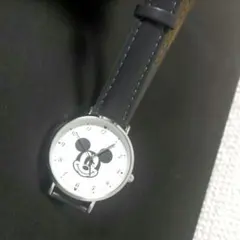 ダイソー ミッキーマウス 腕時計 クォーツ レザー製 バンド