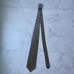 美品　イヴ・サンローラン　ネクタイ　ボタニカル柄　古着　総柄　幾何学