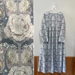 ハンドメイドリバティ胸元切り替えワンピース