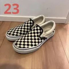 Vans チェッカー チェック　スリッポン　23cm