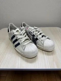 adidas スーパースター 80s ホワイト/ネイビー 金ベロ