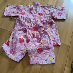 花火模様 甚平 ピンク